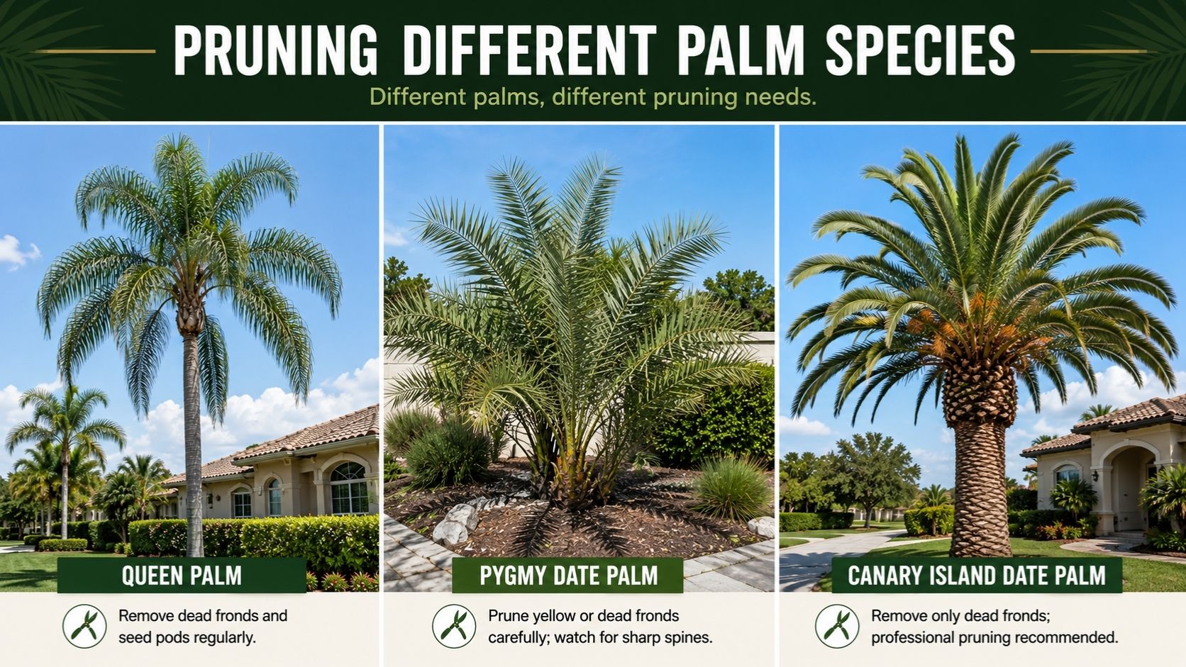 Pruning Different Palm Species