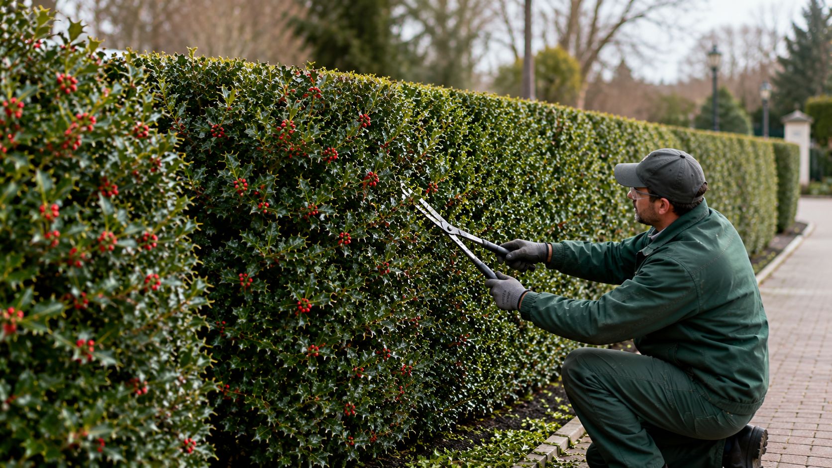Trim Holly Bushes and Hedges