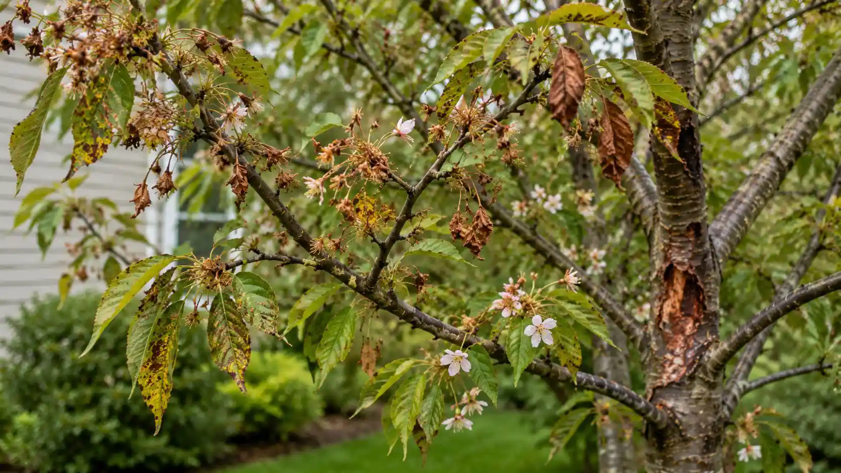 Wilted Blossoms on a Garden Tree