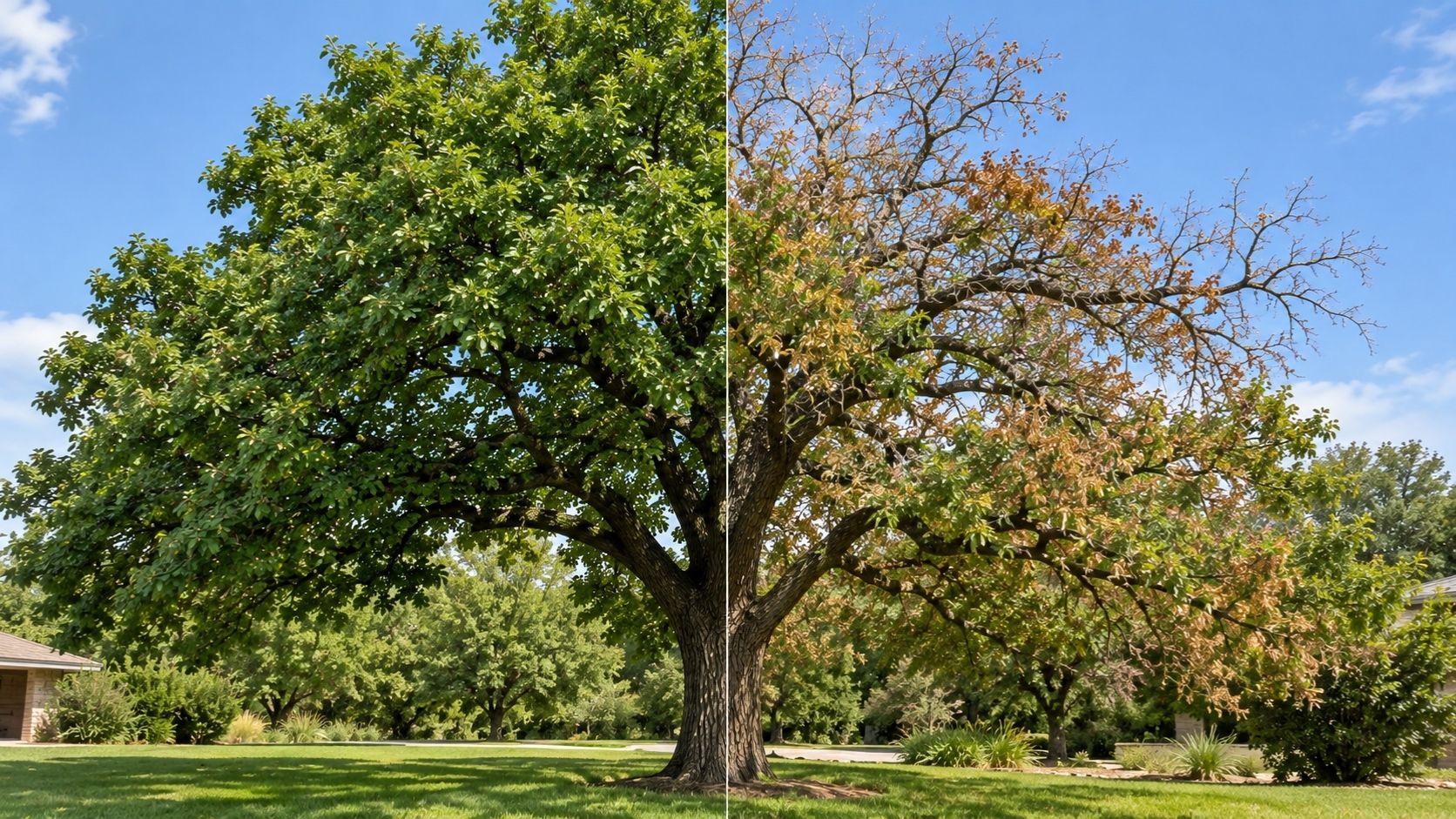 Healthy Tree vs. Declining Tree